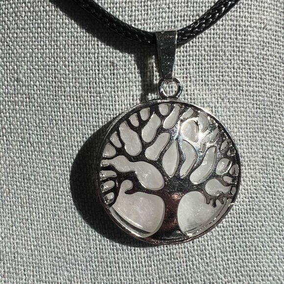 Quartz Crystal Tree of Life Pendant Necklace - Picture 5 of 8
